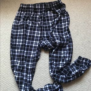 Plaid Black & White Pajama Pants